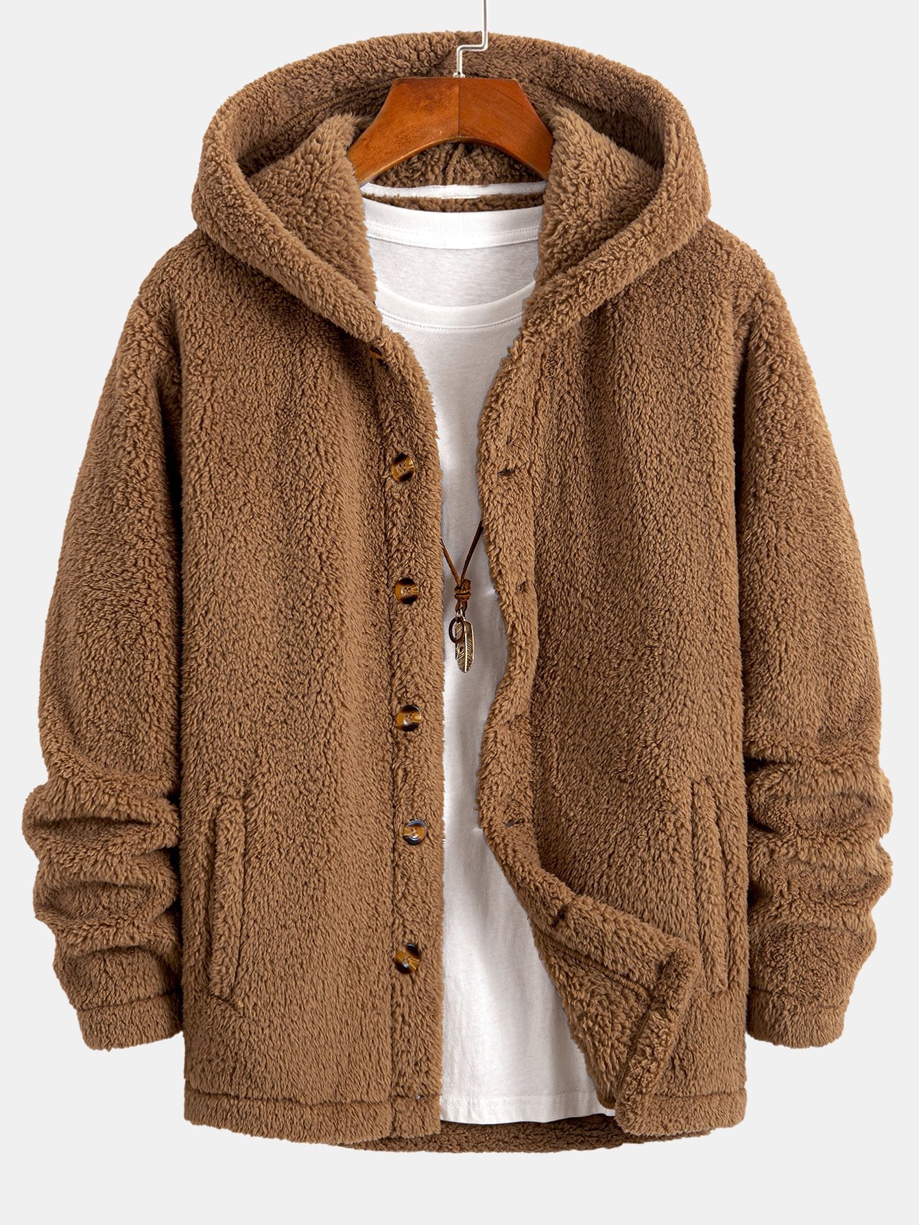 Teddy™ Fleece Button Up Hooded Coat