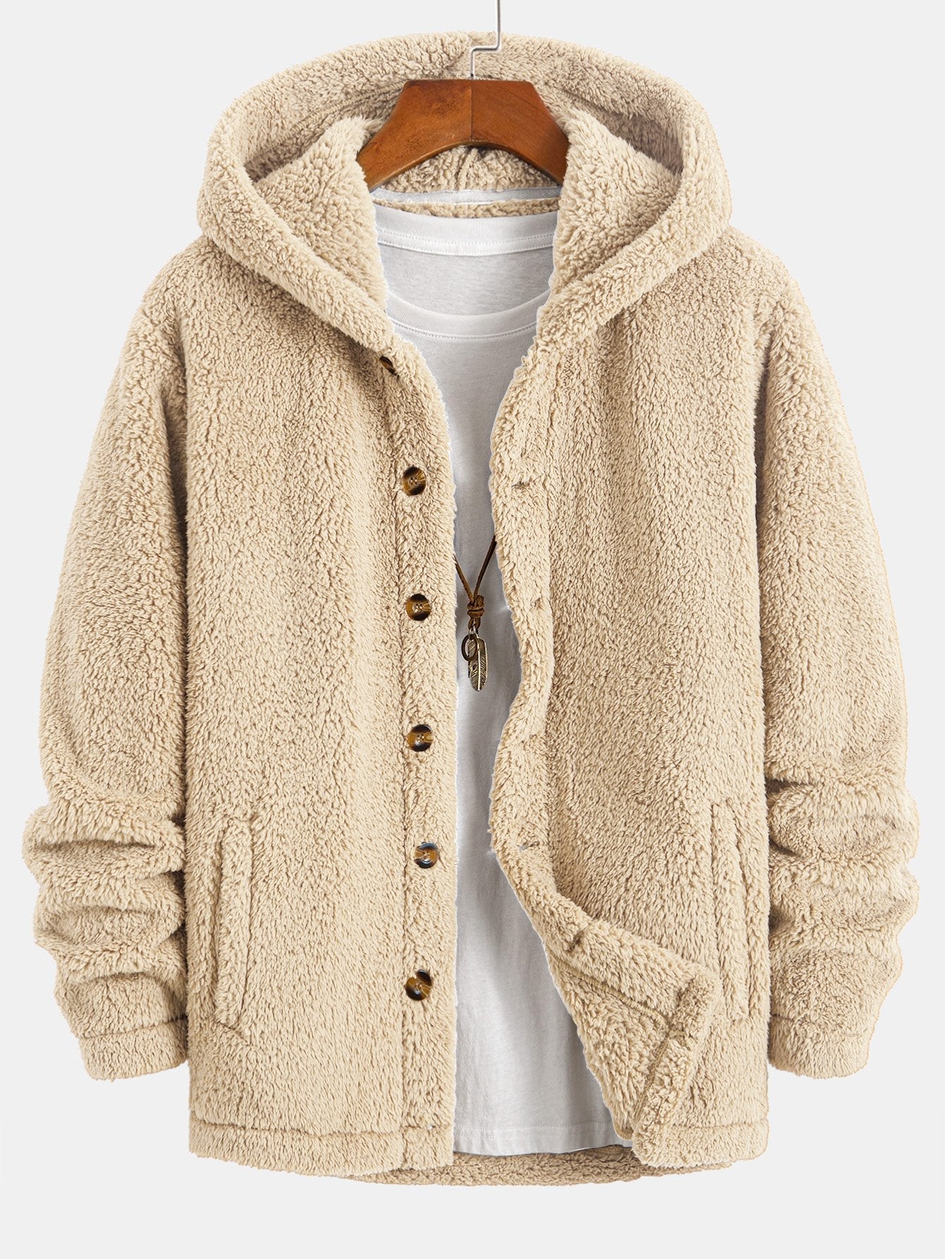 Teddy™ Fleece Button Up Hooded Coat