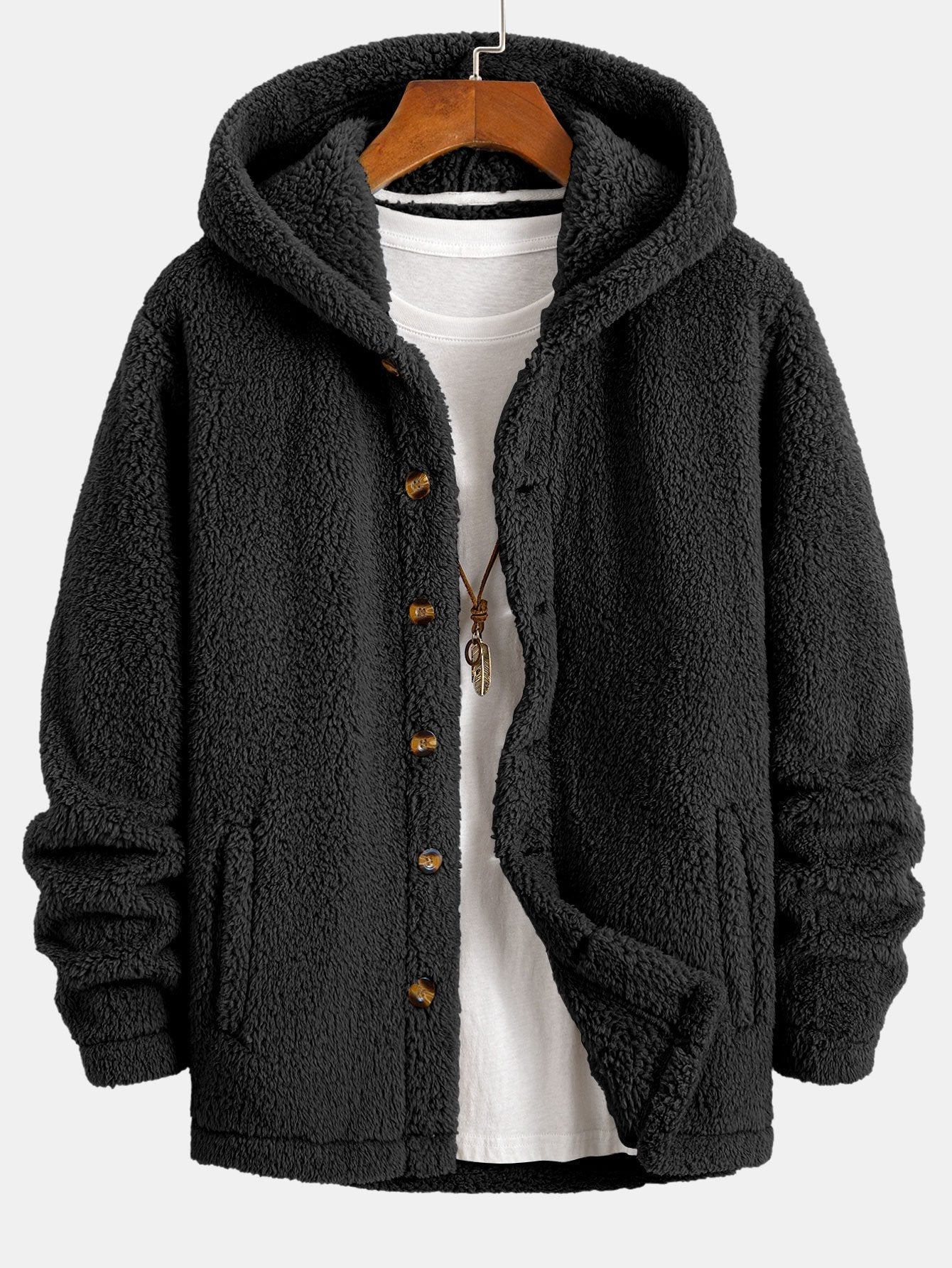 Teddy™ Fleece Button Up Hooded Coat